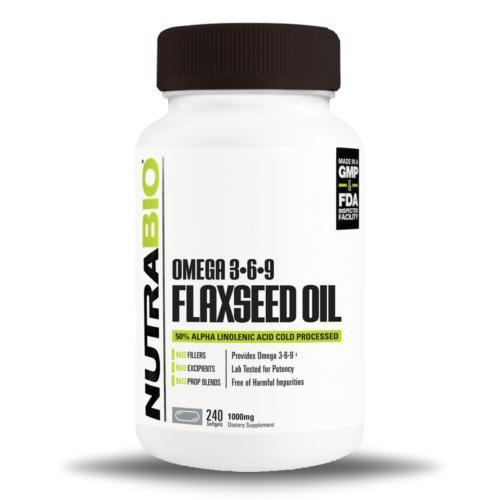 NutraBio Flaxseed Oil, 1000mg | Muscle Players